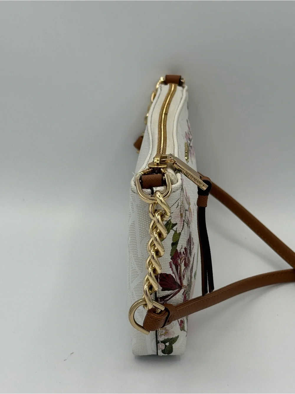Calvin Klein Vanilla Floral Monogram Crossbody Bag- Pastel with Gold Hardware